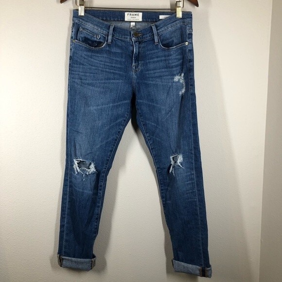 FRAME Denim Le Garcon Boyfriend Fit Jeans Brooks Wash 26 - Picture 5 of 10